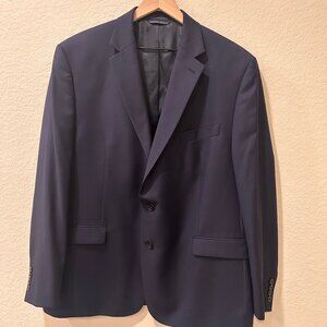 Lauren Ralph Lauren Blazer Navy Wool Stretch Sports Coat  Size 46 R